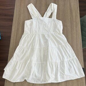 Banana Republic White Tiered Mini Dress Size M Cotton Summer Dress